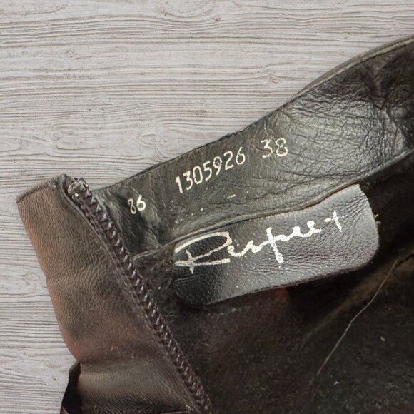 RUPERT Vintage Black Leather Square Toe Stripe Western Moto Ankle Boots EU 38 - Picture 8 of 8